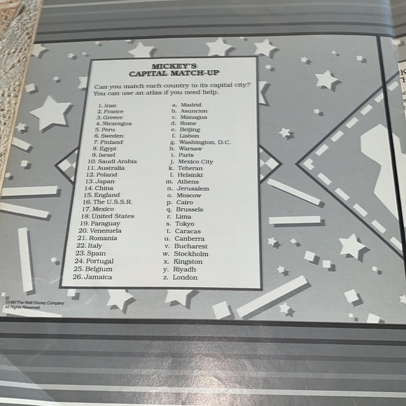 Retro Mickey's World Tour 6 Book Covers Vintage 1991 Complete By Golden books - Picture 7 of 8